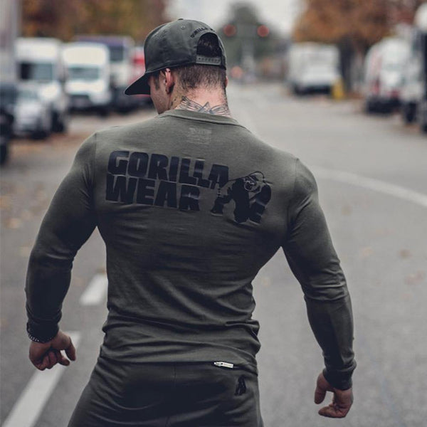 Fitness Sporty Long Sleeve T Shirt Men Gyms Workout Skinny Cotton Printed T-shirt Male Autumn New Casual Tee Tops Brand Clothing