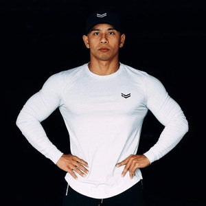 Fitness Sporty Long Sleeve T Shirt Men Gyms Workout Skinny Cotton T-shirt Autumn New Male Casual Tee Tops Jogger Brand Clothing