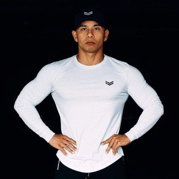 Fitness Sporty Long Sleeve T Shirt Men Gyms Workout Skinny Cotton T-shirt Autumn New Male Casual Tee Tops Jogger Brand Clothing