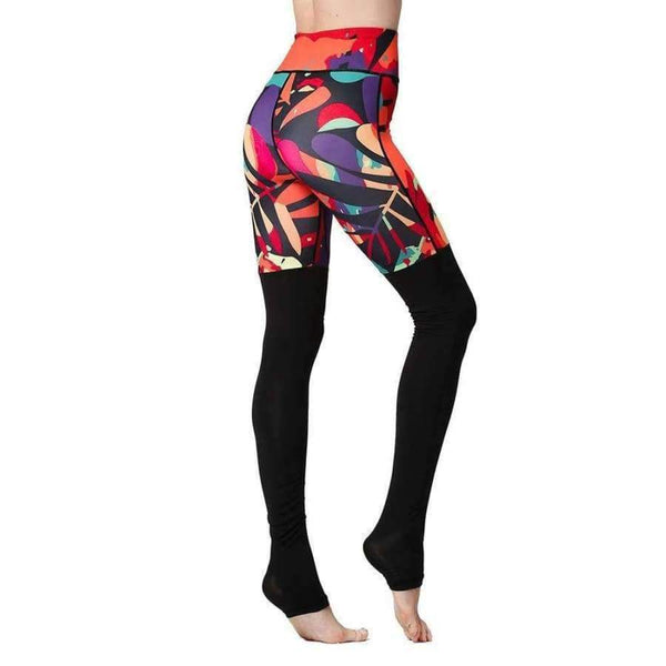 Planet Gates Fitness Women Print Yoga Pants Elastic Waist Soft Mesh Running Workout Quick Dry Breathable Outdoor Sport Leggings