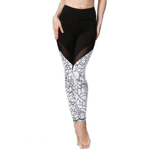Planet Gates Fitness Women Print Yoga Pants Elastic Waist Soft Mesh Running Workout Quick Dry Breathable Outdoor Sport Leggings