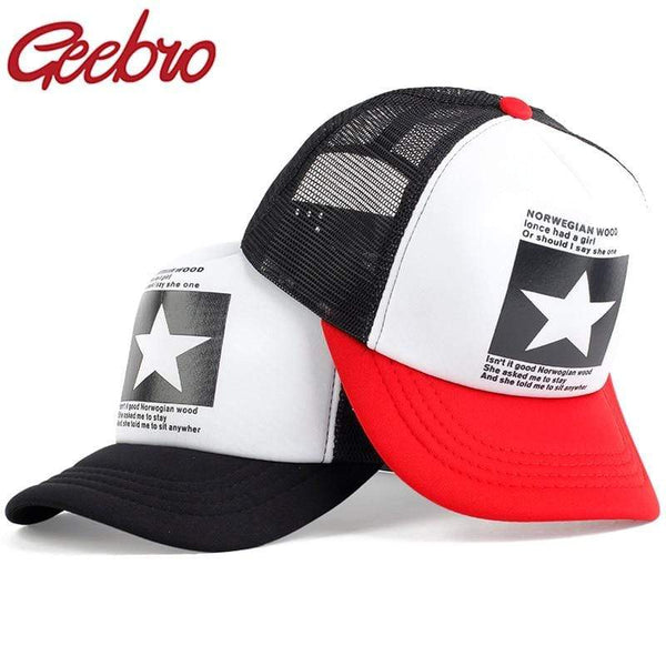 Planet Gates Five Star Pattern Baseball Cap Women Outdoor Baseball Hat Breathable Men Women Summer Mesh Caps Snapback Gorras