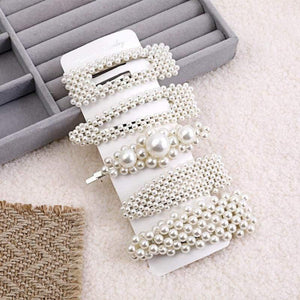 5 Pieces Pearl Hairpin Women's Fashion Soft Pearl Hairpin Hair Stick Girl Hair Clip Hair Clip Set Hair Accessories Jewellery