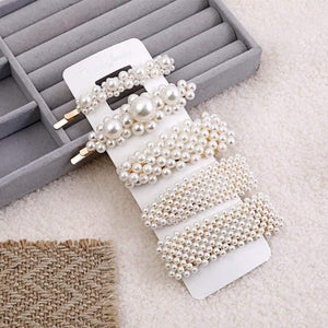 5 Pieces Pearl Hairpin Women's Fashion Soft Pearl Hairpin Hair Stick Girl Hair Clip Hair Clip Set Hair Accessories Jewellery