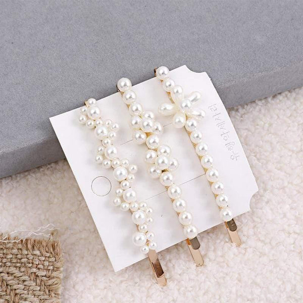 5 Pieces Pearl Hairpin Women's Fashion Soft Pearl Hairpin Hair Stick Girl Hair Clip Hair Clip Set Hair Accessories Jewellery