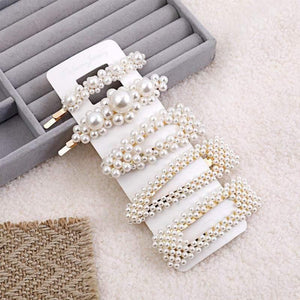 5 Pieces Pearl Hairpin Women's Fashion Soft Pearl Hairpin Hair Stick Girl Hair Clip Hair Clip Set Hair Accessories Jewellery