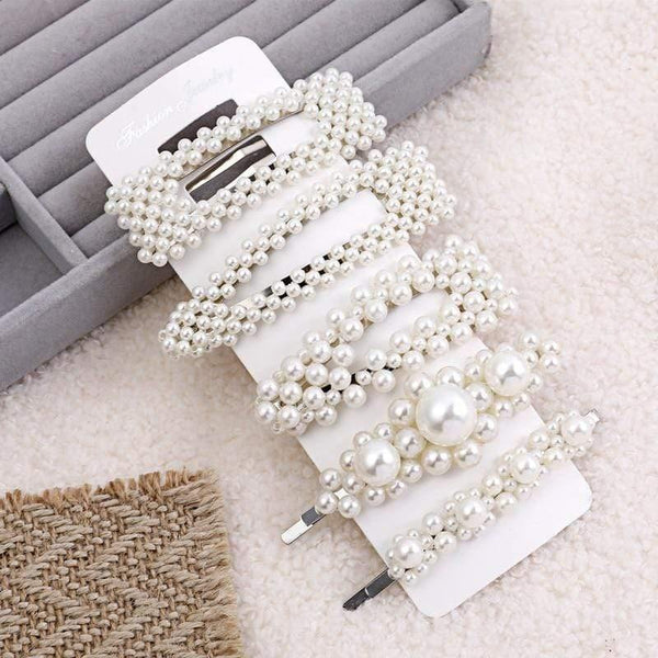 5 Pieces Pearl Hairpin Women's Fashion Soft Pearl Hairpin Hair Stick Girl Hair Clip Hair Clip Set Hair Accessories Jewellery