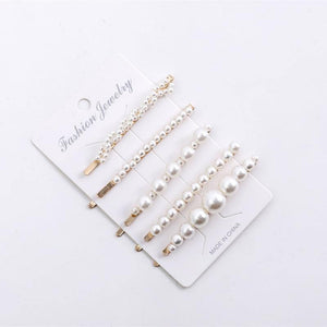 5 Pieces Pearl Hairpin Women's Fashion Soft Pearl Hairpin Hair Stick Girl Hair Clip Hair Clip Set Hair Accessories Jewellery
