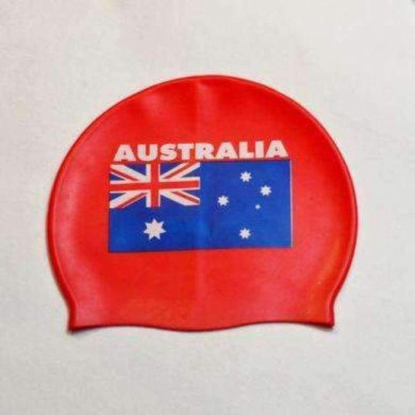 Planet Gates Flag Swimming Cap Silicone Waterproof UK AU CN Swim Caps Men & Women Swimming Hat Fit Head 50-60cm