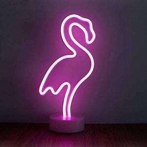 Planet Gates Flamingos / Pink ROPIO LED Neon Abajur Night Light Table Night Lamp Flamingo Angel Heart Battery Operated for Home Wedding Christmas Decoration
