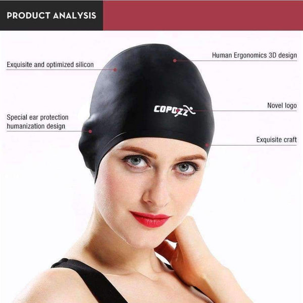 Planet Gates Flexible Silicone Waterproof Swimming Cap Swimwear/hat Cover Ear Swim for Men women Unisex Adult  long short hair