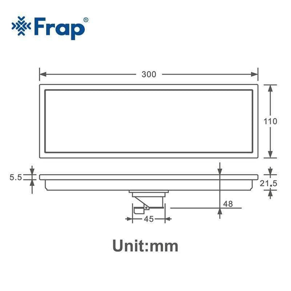 Planet Gates Floor drain 30*11 Rectangle Stainless Steel Large Flow Drainer Bathroom Drain Bathroom Accessories Y38092 (Y38092)