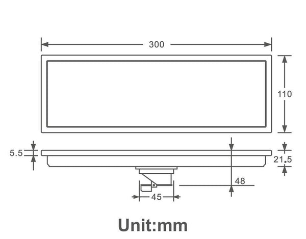 Planet Gates Floor drain 30*11 Rectangle Stainless Steel Large Flow Drainer Bathroom Drain Bathroom Accessories Y38092 (Y38092)