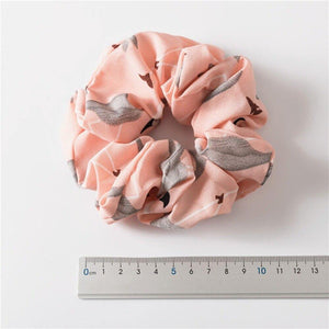 Floral Flamingo Solid Design Hairband Women Hair Accessories Hair Tie Scrunchie Ponytail Hair Holder Rope