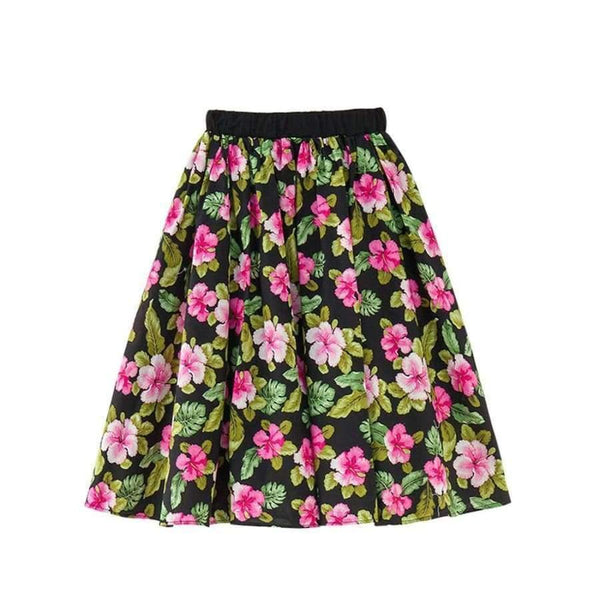 Planet Gates floral skirt / 4T Girls Summer Outfit  Teenage Girls Fashion two pieces Clothing Sets Black Tops + Floral Skirts Size 8 10 12 Girls Clothes