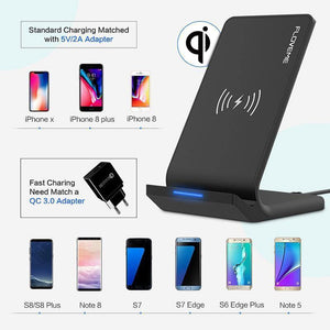 Planet Gates FLOVEME 10W Qi Wireless Charger For iPhone 8 X Xs For Samsung Galaxy S10 Plus S8 S9 S7 Edge Fast Charger Wireless Charging Dock