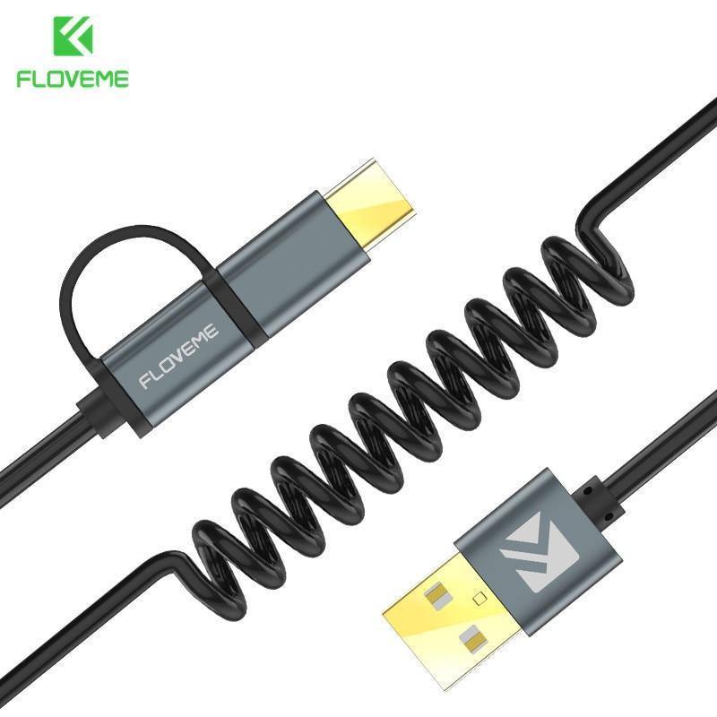 Planet Gates FLOVEME 2 in 1 Micro USB Cable Type C QC 3.0 USB-C Cable Fast Charger For Samsung Galaxy S8 Xiaomi 4X Android Mobile Phone Cabo