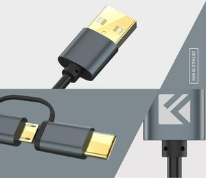 Planet Gates FLOVEME 2 in 1 Micro USB Cable Type C QC 3.0 USB-C Cable Fast Charger For Samsung Galaxy S8 Xiaomi 4X Android Mobile Phone Cabo