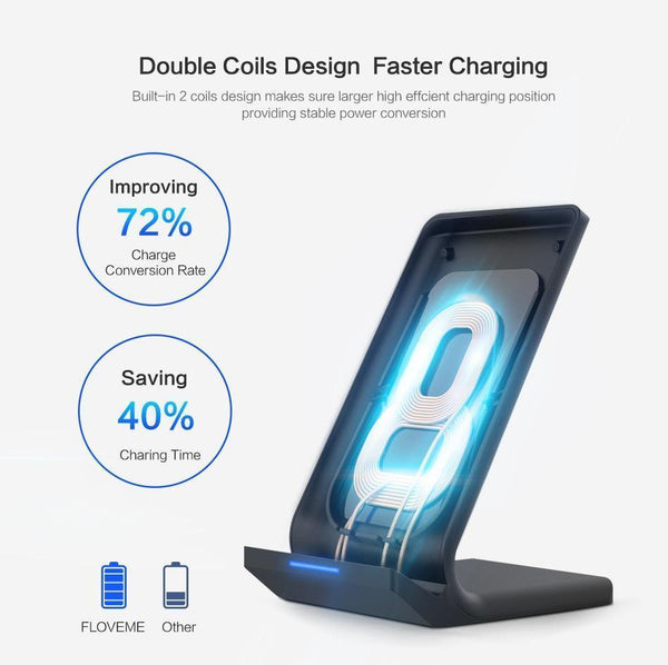 Planet Gates FLOVEME 5V/2A Wireless Charger For Samsung Galaxy S8 S7 S10 Note 8 9 Qi Wireless Charging Dock For iPhone X 8 XS MAX USB Charger