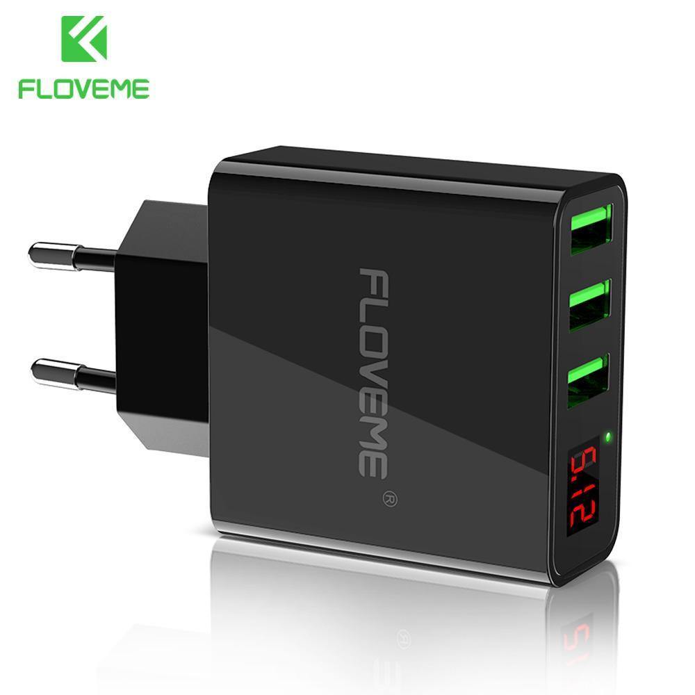 Planet Gates FLOVEME 5V3A LED Display 3 Ports USB Charger For iPhone X Xs Max Universal Fast Charging Mobile Phone Charger For Xiaomi Huawei