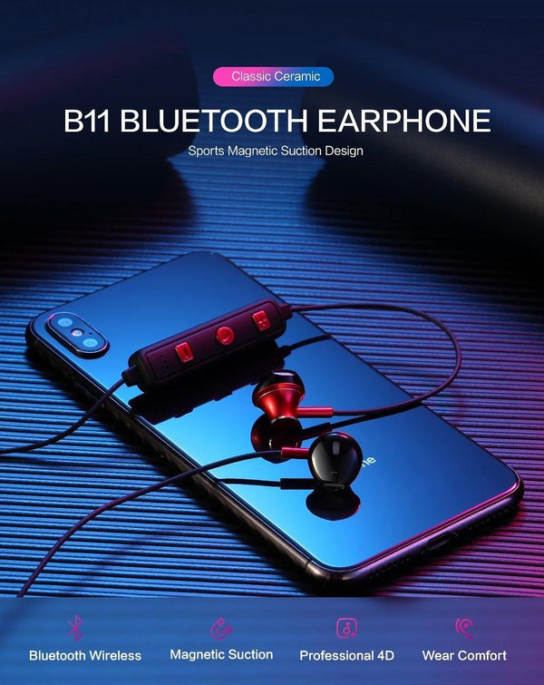 Planet Gates FLOVEME B11 Bluetooth Earphone Wireless Headphones For Xiaomi iPhone Neckband Headset Stereo Earbuds fone de ouvido Build-in Mic