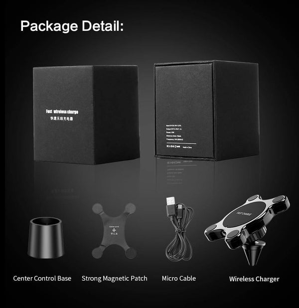 Planet Gates FLOVEME Car Qi Wireless Charger For iPhone X XS MAX Fast Charger Magnetic Car Phone Holder For Samsung Galaxy S9 S8 Plus Note 9