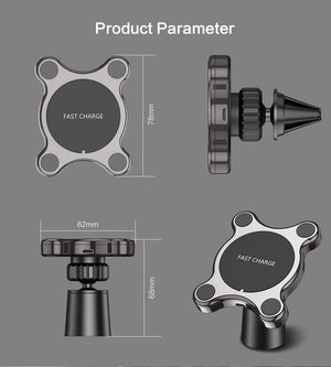 Planet Gates FLOVEME Car Qi Wireless Charger For iPhone X XS MAX Fast Charger Magnetic Car Phone Holder For Samsung Galaxy S9 S8 Plus Note 9