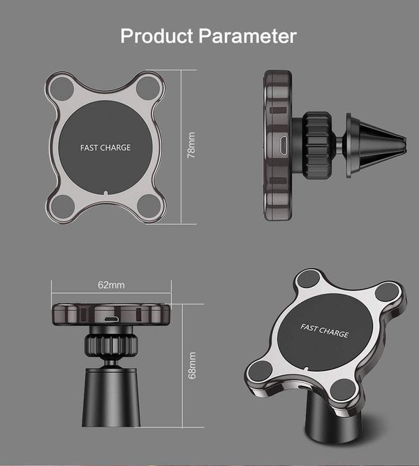 Planet Gates FLOVEME Car Qi Wireless Charger For iPhone X XS MAX Fast Charger Magnetic Car Phone Holder For Samsung Galaxy S9 S8 Plus Note 9