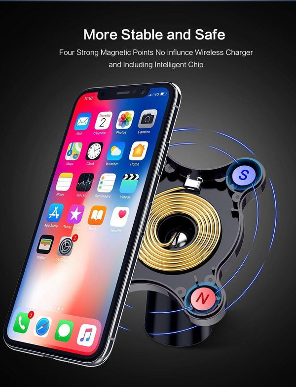 Planet Gates FLOVEME Car Qi Wireless Charger For iPhone X XS MAX Fast Charger Magnetic Car Phone Holder For Samsung Galaxy S9 S8 Plus Note 9