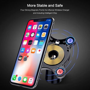 Planet Gates FLOVEME Car Qi Wireless Charger For iPhone X XS MAX Fast Charger Magnetic Car Phone Holder For Samsung Galaxy S9 S8 Plus Note 9
