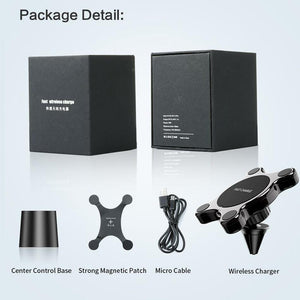 Planet Gates FLOVEME Car Qi Wireless Charger For iPhone X XS MAX Fast Charger Magnetic Car Phone Holder For Samsung Galaxy S9 S8 Plus Note 9