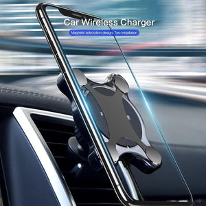 Planet Gates FLOVEME Car Qi Wireless Charger For iPhone X XS MAX Fast Charger Magnetic Car Phone Holder For Samsung Galaxy S9 S8 Plus Note 9