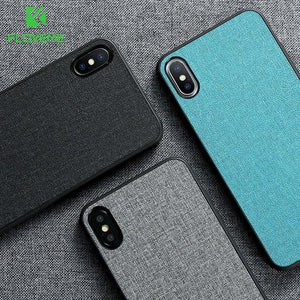 Planet Gates FLOVEME Classic Cloth Case For iPhone XS Max XR Luxury Soft Silicone Phone Cases For iPhone X 7 8 Plus 6 6s Fabric Cover Coque