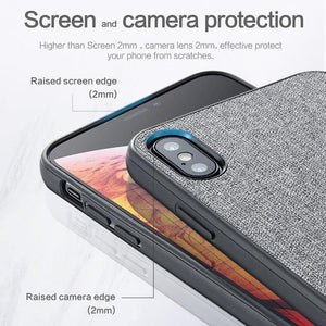 Planet Gates FLOVEME Classic Cloth Case For iPhone XS Max XR Luxury Soft Silicone Phone Cases For iPhone X 7 8 Plus 6 6s Fabric Cover Coque