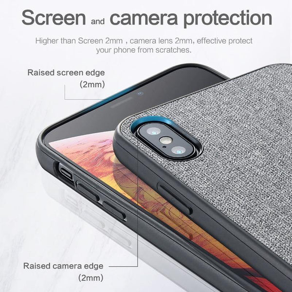 Planet Gates FLOVEME Classic Cloth Case For iPhone XS Max XR Luxury Soft Silicone Phone Cases For iPhone X 7 8 Plus 6 6s Fabric Cover Coque