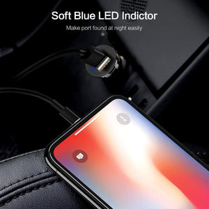 Planet Gates FLOVEME Dual USB Car Charger For Xiaomi mi 8 Lenovo z5 Universal 2.4A 5V Car-Charger For iPhone 7 7 Plus Phone Charger Adapter