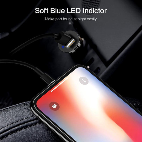 Planet Gates FLOVEME Dual USB Car Charger For Xiaomi mi 8 Lenovo z5 Universal 2.4A 5V Car-Charger For iPhone 7 7 Plus Phone Charger Adapter