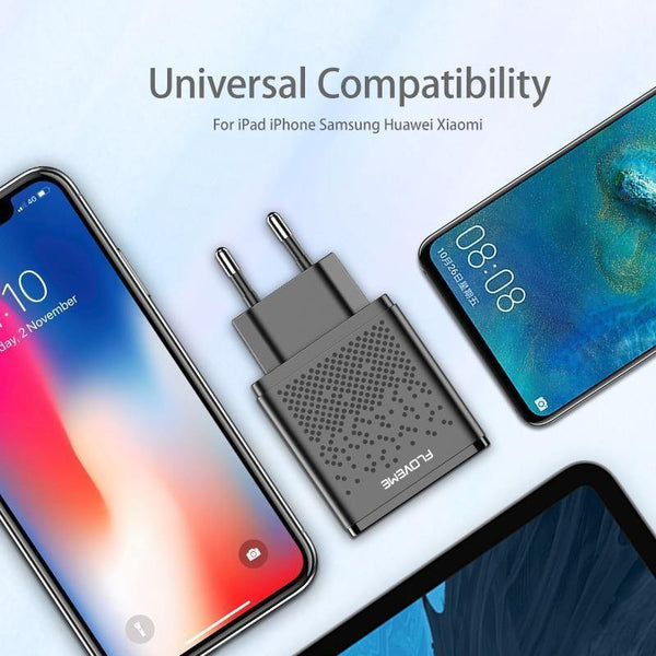 Planet Gates FLOVEME Dual USB Charger for iPhone X 7 8 iPad 5V 2.4A Fast Charging Wall Phone Charger for Xiaomi Huawei Mate 20 Pro EU Adapter