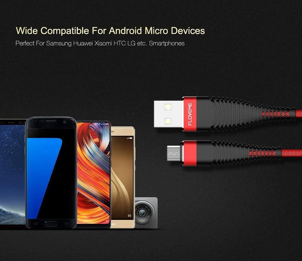 Planet Gates FLOVEME Hi-Tensile Micro USB Cable 1M Braided Data Sync 2A Charger Phone Cable For Samsung Galaxy S7 Edge S6 Xiaomi Note 4X Cabo