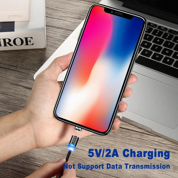 Planet Gates FLOVEME LED Magnetic Cable For Lightning Micro USB Type C Phone Cable For iPhone X Xr Xs Max 1m 2m 2A Fast Charge Magnet Charger