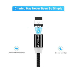 Planet Gates FLOVEME LED Magnetic Micro USB Cable 1M Braided 5V/2A Magnet Charger Phone Cable For Samsung Galaxy S6 S7 Edge Xiaomi Redmi 4X
