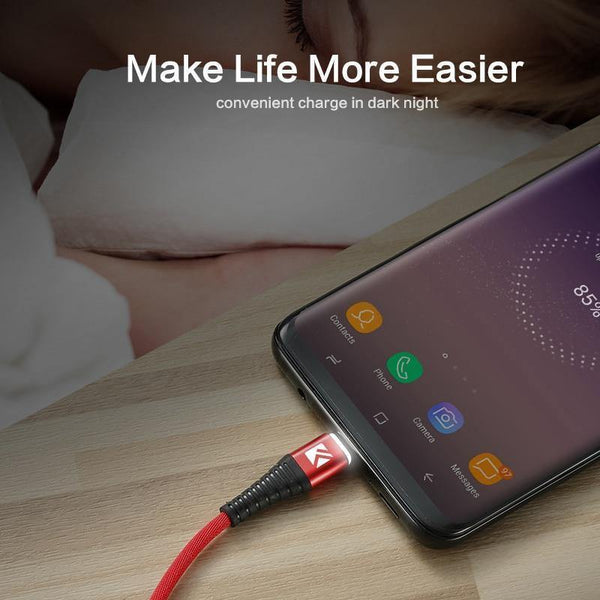 Planet Gates FLOVEME LED USB Type C Cable For One Plus 6 5t Xiaomi Mi6 Mobile Phone Type-C Charger Cable For Samsung Galaxy Note 9 8 S9 USB C