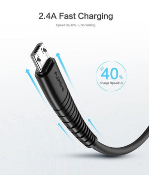 Planet Gates FLOVEME Micro Usb Cable 5v 2.4a Charging Data Fast Charger Cable For Samsung Xiaomi Phone Charger Cabel Microusb Cord Flat Wire