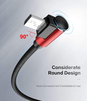 Planet Gates FLOVEME Micro USB Cable For Xiaomi Redmi 4X Note4 2.4A Fast Charging 1M L Shape Mobile Phone Charger Cable For Samsung S7 Huawei