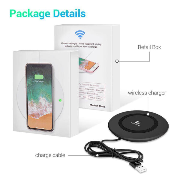 Planet Gates FLOVEME Qi Wireless Charger For iPhone 8 X 10 8 For Samsung Galaxy S8 S8 Plus Note 8 9 S6 S7 Edge S10 S10 Plus Charging Pad Dock