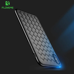 Planet Gates FLOVEME Super Soft Phone Case For iPhone 8 X XS Max Luxury Grid Cases For iPhone 6 6s 7 8 Plus XR XS Cover Silicone Accessories