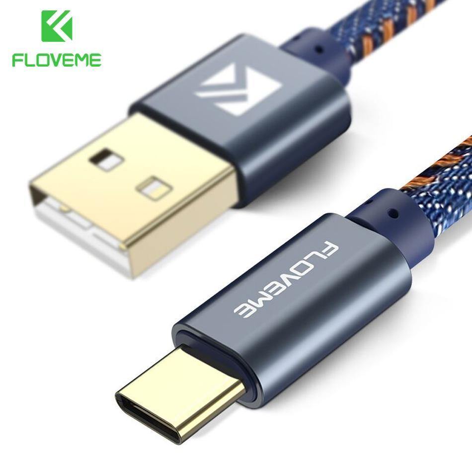 Planet Gates FLOVEME USB Cable For iPhone 5 5S 6 Cowboy Jean Micro USB Type C Cable For Samsung S9 Note 8 For Xiaomi 2A 1M Phone Charger Cabo