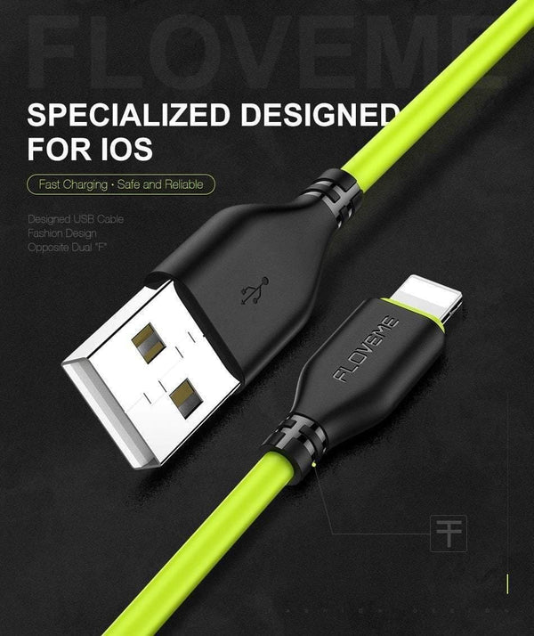 Planet Gates FLOVEME USB Cable for iPhone 7 8 X 2.2A Charging Sync 0.3m 1m Mobile Phone Cables For Apple iPhone 10 6 7 8 Plus 5s Charger Cabo