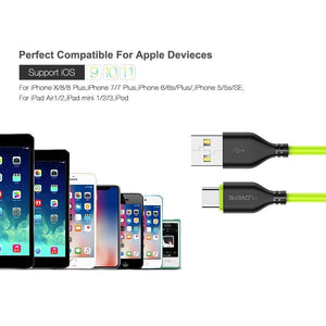 Planet Gates FLOVEME USB Cable for iPhone 7 8 X 2.2A Charging Sync 0.3m 1m Mobile Phone Cables For Apple iPhone 10 6 7 8 Plus 5s Charger Cabo