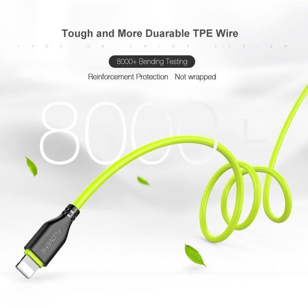Planet Gates FLOVEME USB Cable for iPhone 7 8 X 2.2A Charging Sync 0.3m 1m Mobile Phone Cables For Apple iPhone 10 6 7 8 Plus 5s Charger Cabo